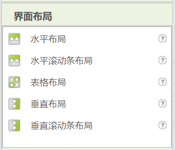界面布局中的组件